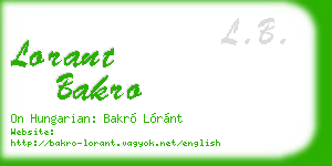 lorant bakro business card